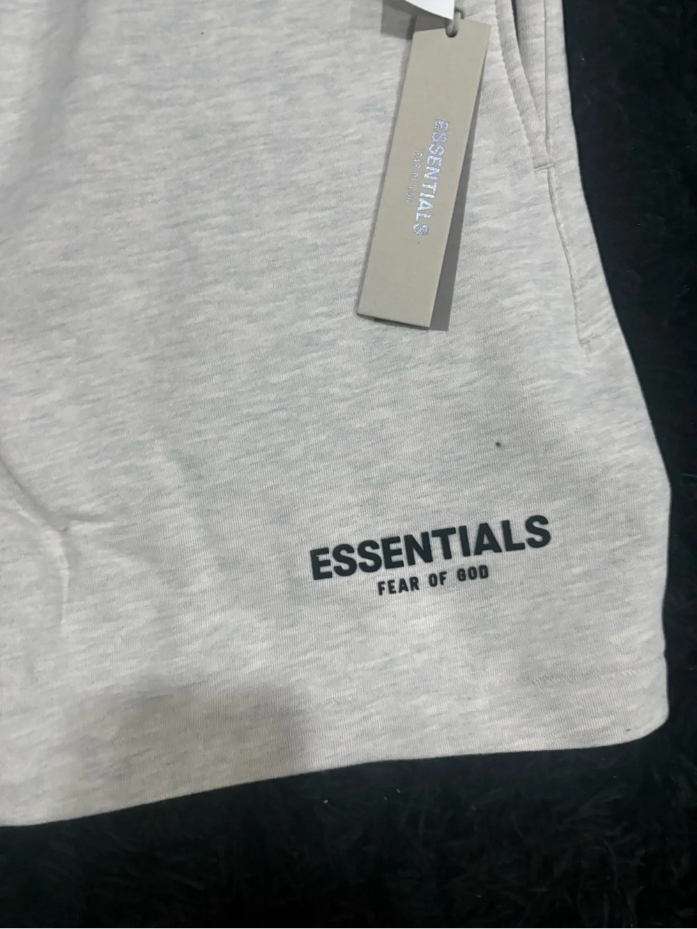 Essentials Light Gray Tee with Black Logo